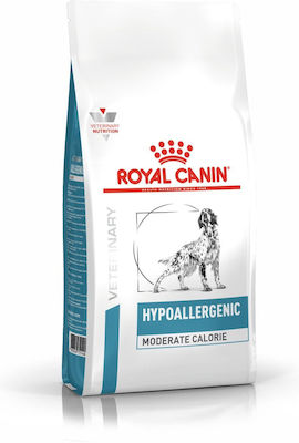 Royal Canin Hypoallergenic Moderate Calorie 1.5kg Hrană Uscată Dietă pentru Câini Adulți cu Orez și Ficat