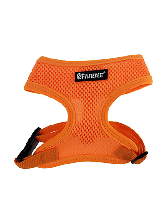 Pet Interest Dog Harness Vest Mesh Plain Orange X-Large 55-76cm 5445-XL