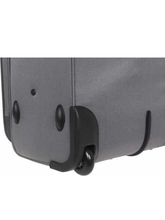Diplomat Large Travel Suitcase Fabric Gray with 2 Wheels Height 77cm 6019-L