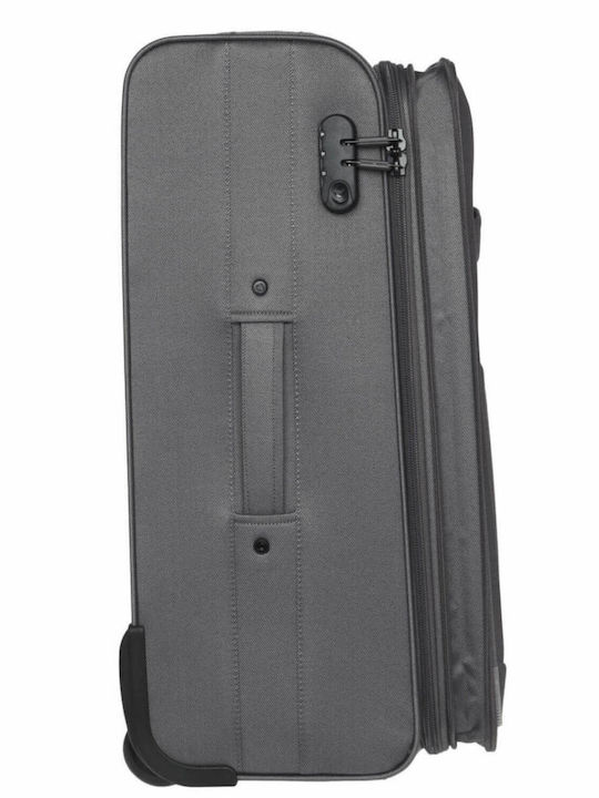 Diplomat Large Travel Suitcase Fabric Gray with 2 Wheels Height 77cm 6019-L