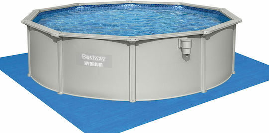 Bestway Στρογγυλή Πισίνα PVC 17430lt με Μεταλλικό Σκελετό 460x120εκ. Γκρι