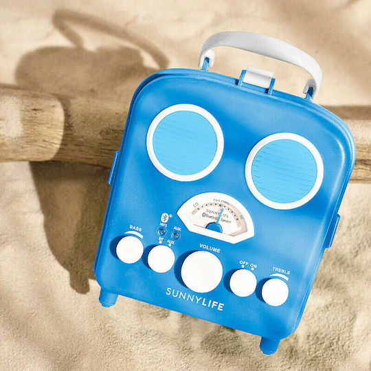 Sunnylife Beach Sounds Bluetooth-Lautsprecher mit Radio und Akkulaufzeit bis zu 6 Stunden Blau