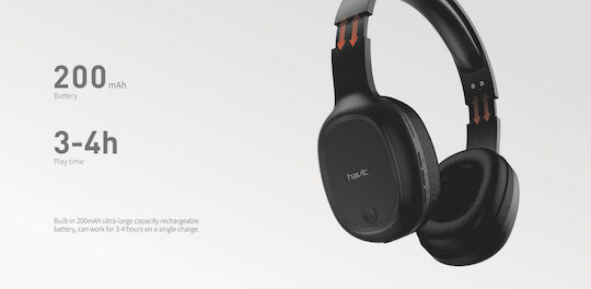 Havit H2590BT Wireless / Wired Over Ear Headphones with Radio with 4 hours of Operation Blue