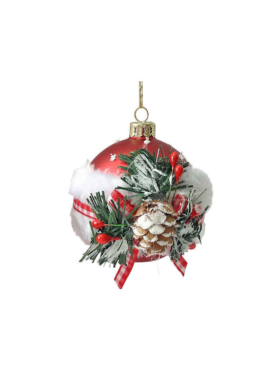 Zaros Christmas Glass Ball Ornament Red 2pcs