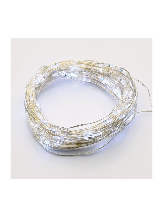 400 Light Bulb LED Cold White In String with Silver Cable and Program Aca