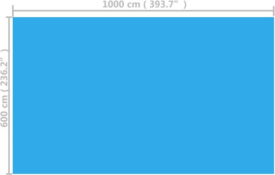 vidaXL Слънчева Правоъгълно покривало за басейн от полиетилен син 1000x600бр 1бр
