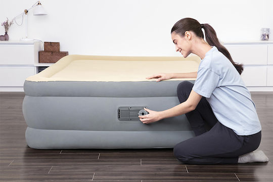 Bestway Inflatable Sleeping Mattress with Built-in Electric Pump Airbed Queen 203x152x46εκ.