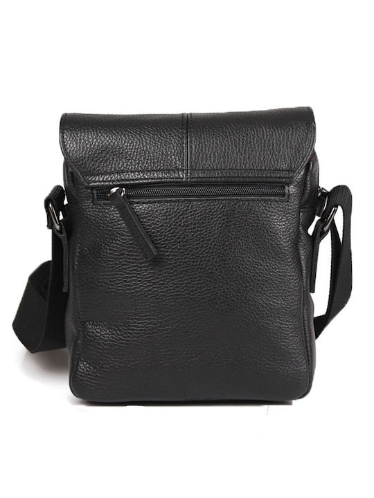 Men's Messenger Bag Leather Black