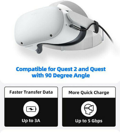 Nordic Angle (90°) USB 3.1 Cable USB-C male - USB-C Μαύρο 5m USBC-VR5MCC