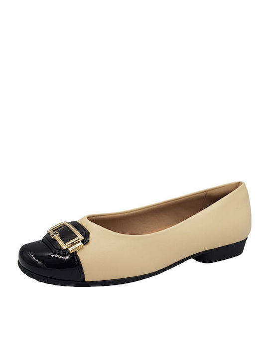 Anatomic Synthetic Leather Ballerinas Vanilla