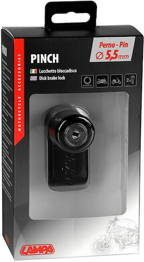 Lampa Pinch Motorcycle Disc Brake Lock with 5.5mm Pin in Black