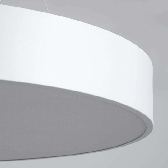 GloboStar Burton Deckenleuchte 60cm Weiß mit Integrierter LED und Fernbedienung