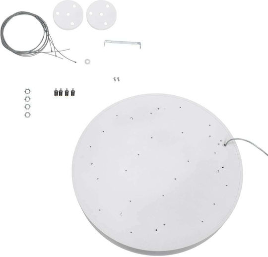 GloboStar Burton Deckenleuchte 60cm Weiß mit Integrierter LED und Fernbedienung