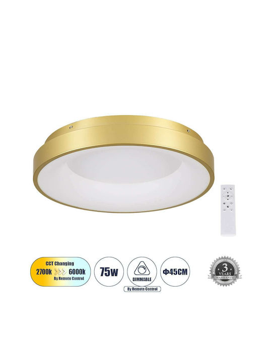 GloboStar Salem Modern Metallic Ceiling Mount Light with Integrated LED in Gold color 45pcs