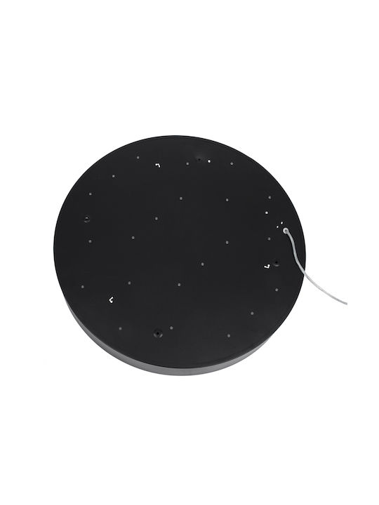GloboStar Burton 61202-S Ceiling Mount Light 60cm Black with Integrated LED and Remote Control