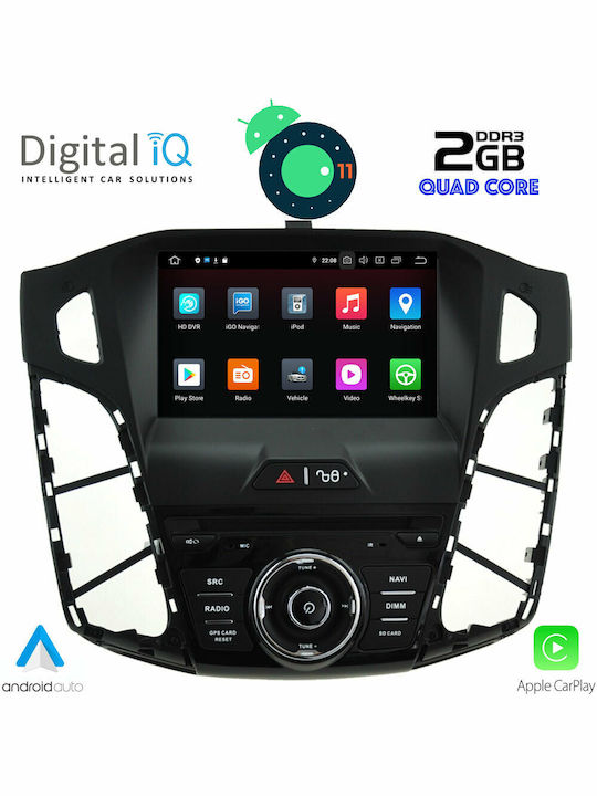 Digital IQ Car Audio System for Ford Focus 2012-2015 (Bluetooth/USB/AUX/WiFi/GPS/CD) with Touch Screen 8"