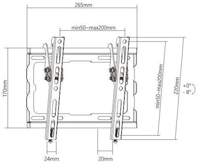 Brateck KL32-22T Wandhalterung für Fernseher bis 43" und 45kg