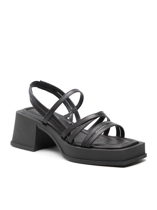 Hennie Leder Sandalen Schwarz