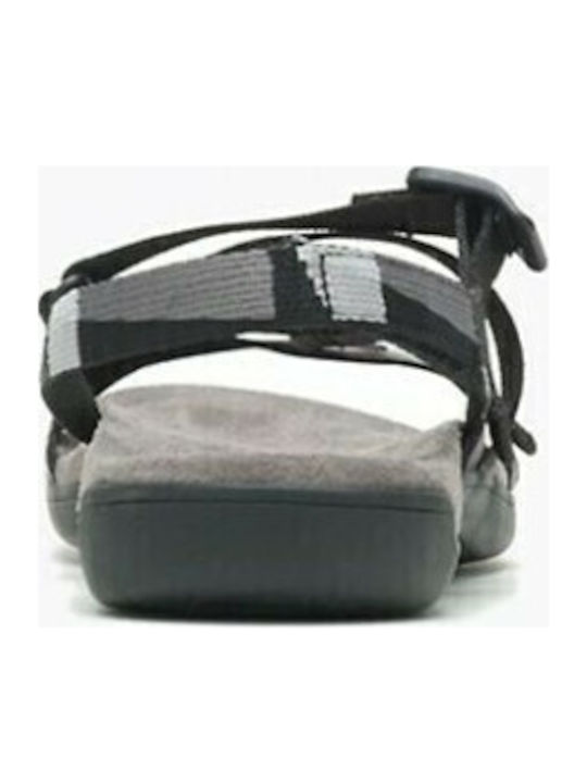 District 3 Backstrap Web Δερμάτινα Γυναικεία Σανδάλια Sporty Μαύρα