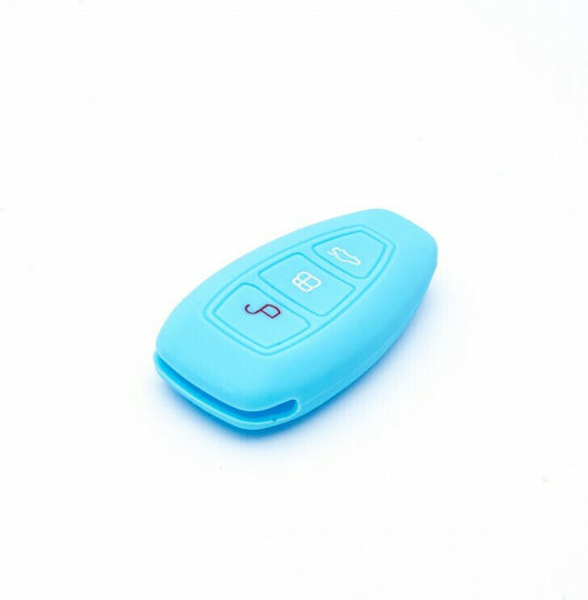 Θήκη Κλειδιού Car Safety από Silikon με 3 Κουμπιά για Auto σε Blau Χρώμα