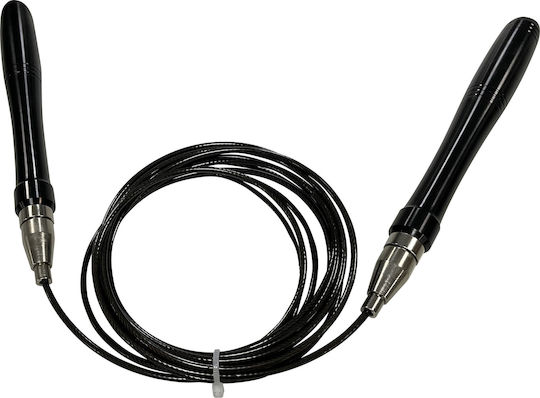 AMILA Wire / PVC Jump Rope with Ball Bearings Black Speed Rope Powerslim SL 3m