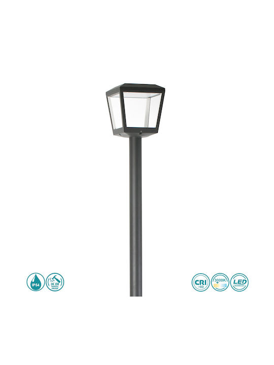 Faro Barcelona Plaza Post Outdoor Floor Lamp 24W with Warm White Light IP54 Black