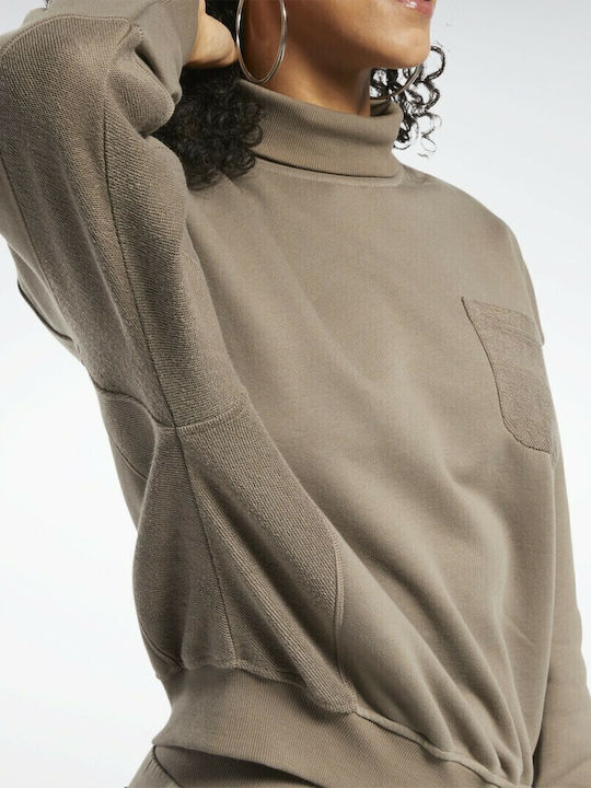 Lang Damen Sweatshirt Braun