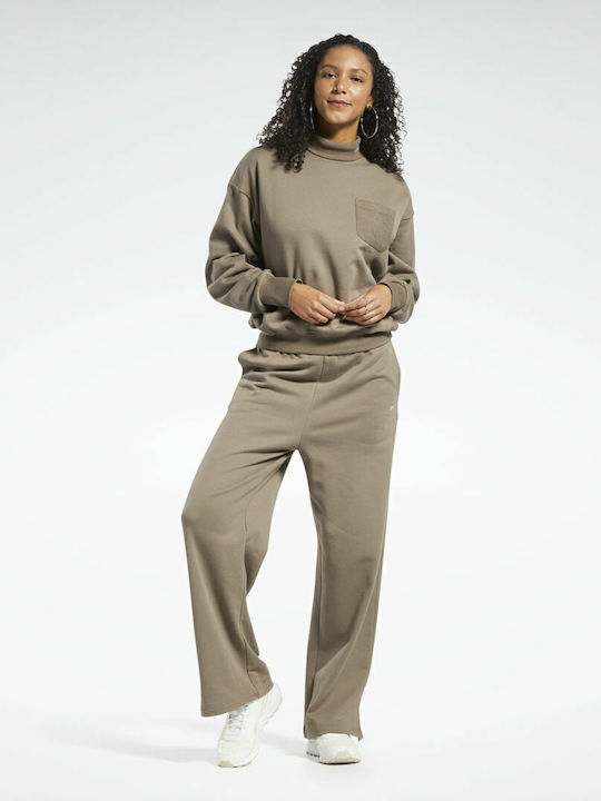 Lang Damen Sweatshirt Braun
