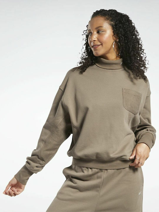 Lang Damen Sweatshirt Braun