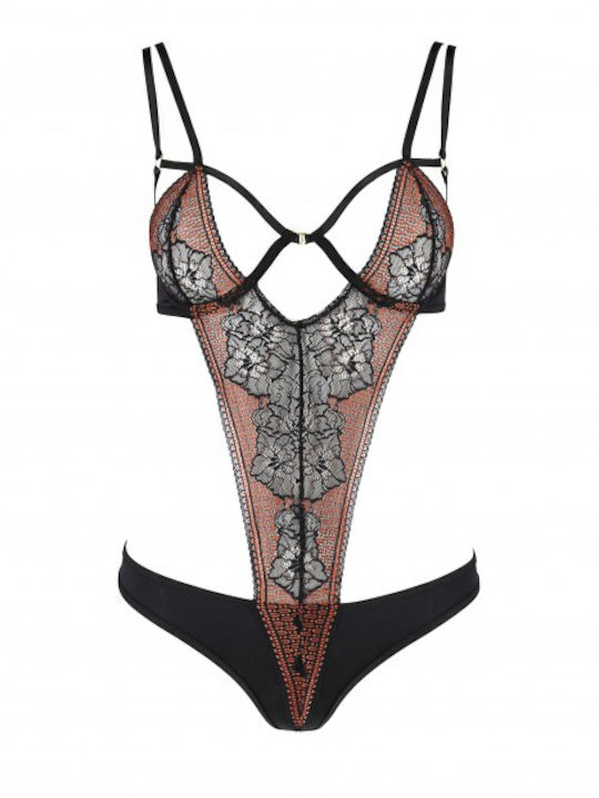 Casmir Lingerie Mirella Teddy Bodysuit Sexy Cu Dantelă Negru