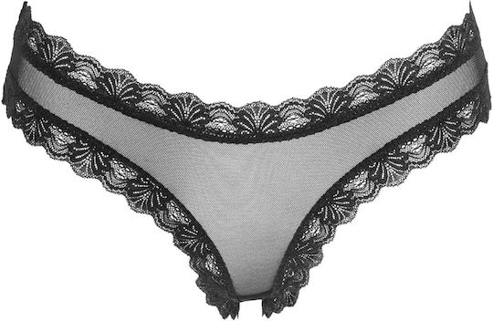 Cottelli Collection Briefs with Lacing Buttocks Женски Секси Слип Черен