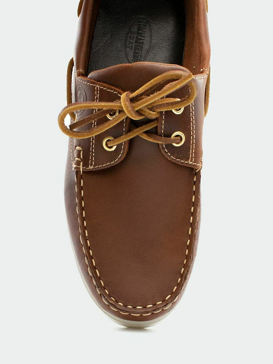 Men's Leather Boat Shoes Tabac Brown
