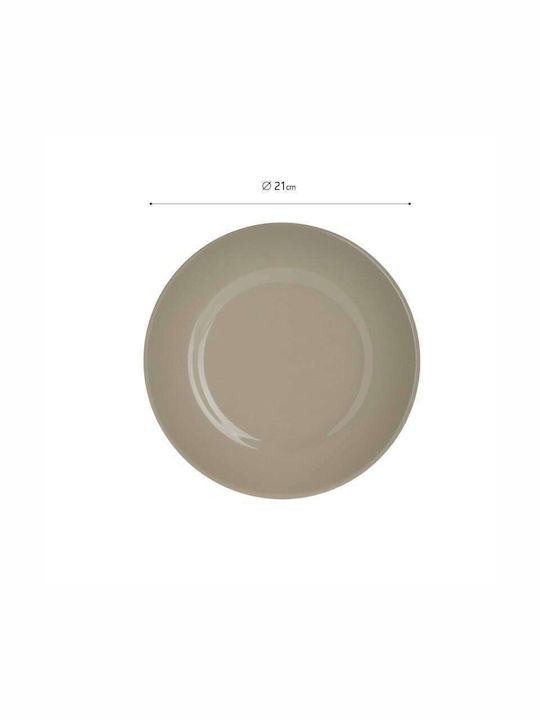 Click Plate Desert made of Porcelain Gray with Diameter 21cm 12pcs