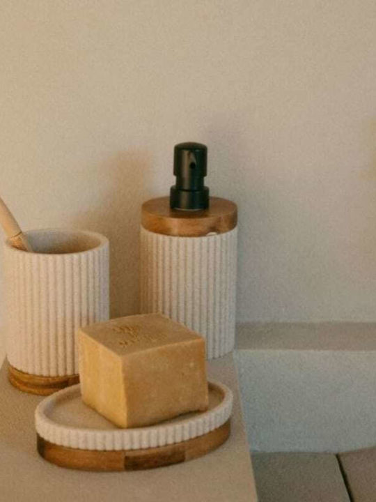 Andrea House Ceramică Coș de gunoi pentru baie Bej