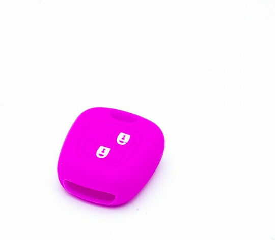 Silicone Car Key Cover Case Car Safety with 2 Buttons for Citroen / Peugeot / Toyota Pink