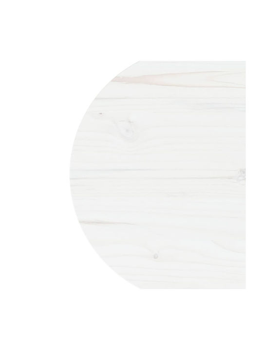 vidaXL Rund Tischoberfläche aus Massivholz WHITE 40x40x2.5cm 813652 1Stück