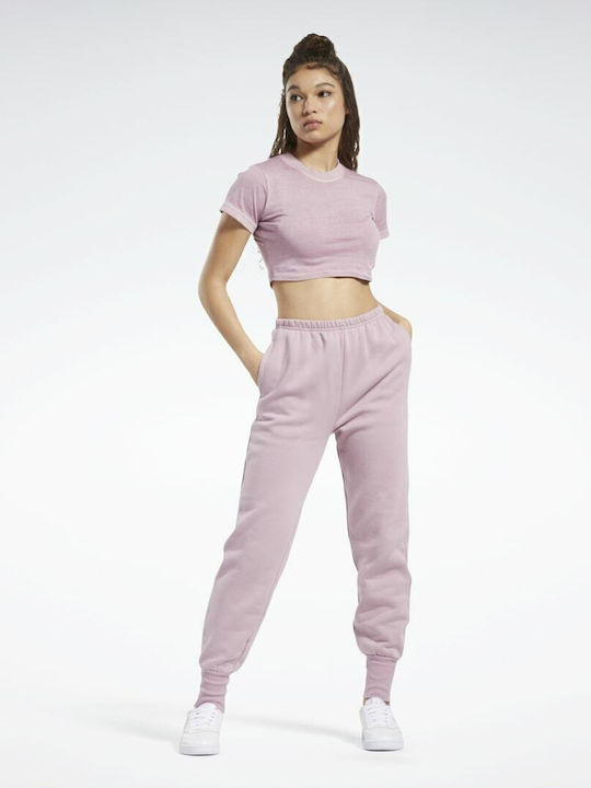 Classics Natural Dye Women's Summer Crop Top Cotton Short Sleeve Infused Lilac