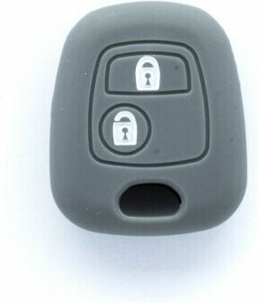 Θήκη Ключодържател Car Safety от Силикон с 2 Бутони за Цитроен / Пежо / Тойота в Сив Цвят