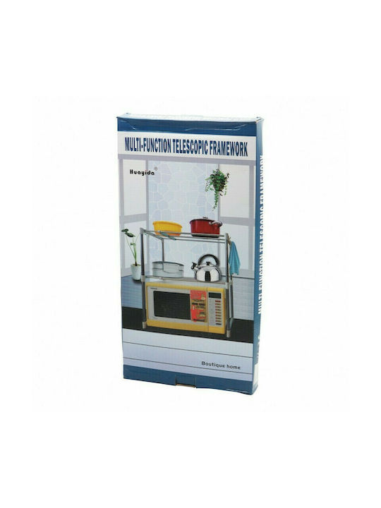 Factory Металик Стойка За Микровълнова Фурна 85x25x60см Сребриста