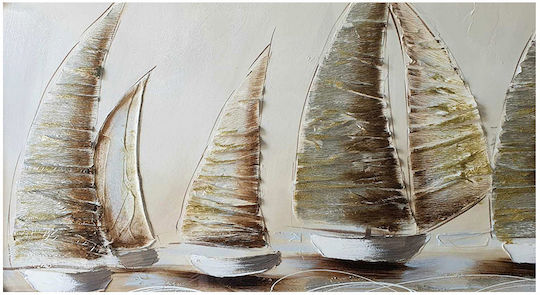 Inart Ιστιοφόρα Πίνακας σε Καμβά 150x50cm