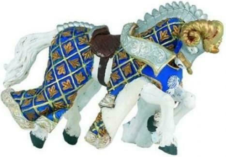 Papo Blue Weapon Master Ram Horse 14cm (Miscellaneous Designs)