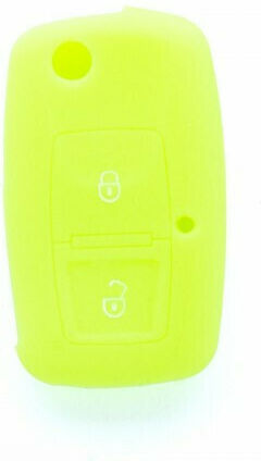 Husă Cheie Auto Car Safety Din Silicon Cu 2 Butoane Pentru Seat Skoda VW Verde