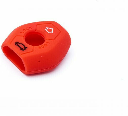 Silicone Car Key Cover Case Car Safety with 2 Buttons for Bmw Red