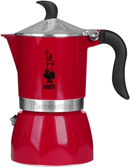 Bialetti Fiammetta Μπρίκι Espresso 3cups Inox Κόκκινο