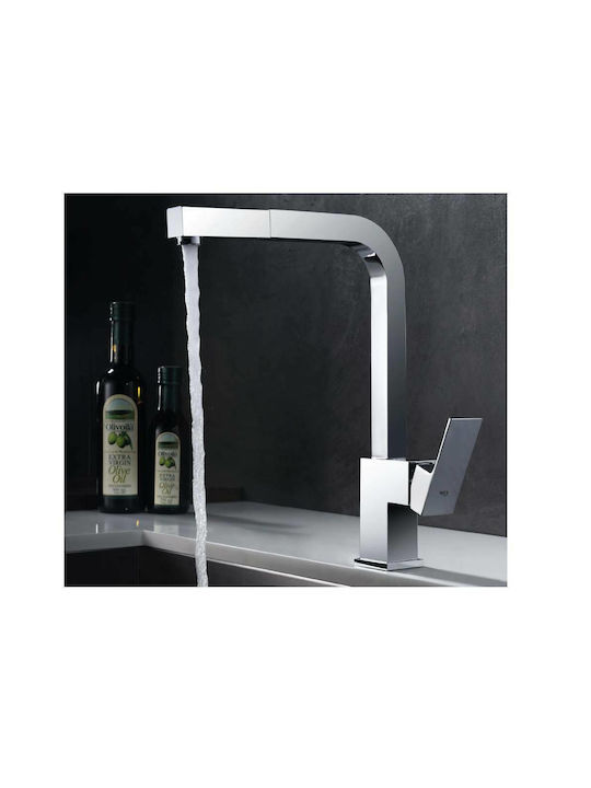 Imex Constanza Kitchen Faucet Counter with Pull-Out Spray Silver