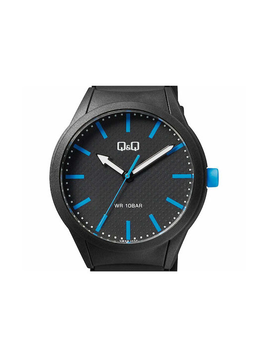 Q&Q Watch with Black Rubber Strap