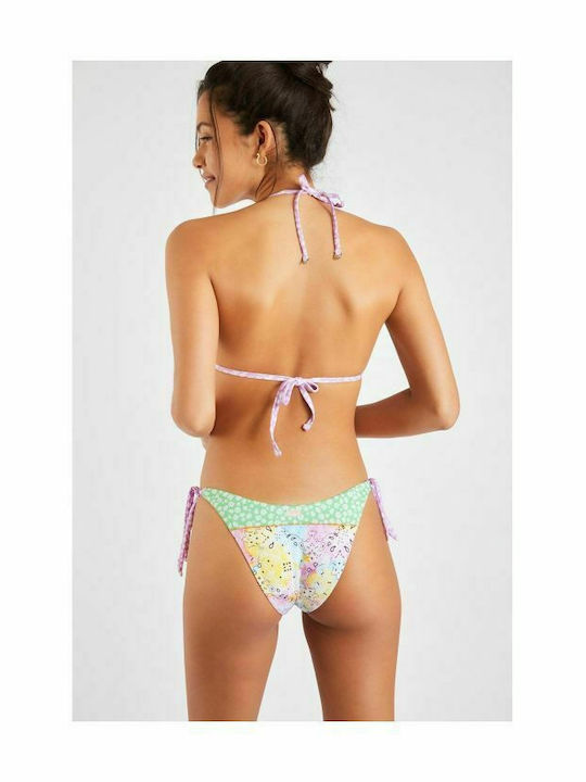 Banana Moon Bikini Set Triangle Top & Slip Bottom with Laces Yelo & Leeda Sunback Pink