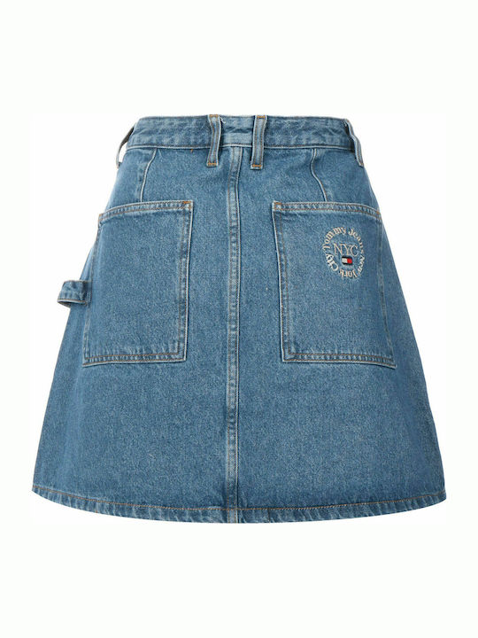 Tommy Hilfiger Τζιν Ψηλόμεση Mini Φούστα σε Μπλε χρώμα