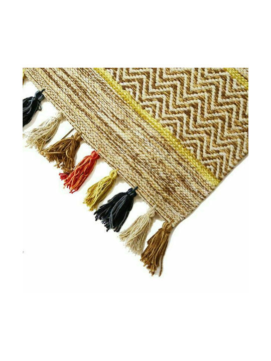 Synchronia Antara Rug Rectangular Summer Cotton with Fringes Beige