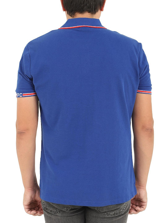 Beverly Hills Polo Club Men's Short Sleeve Blouse Polo Blue Royal